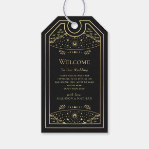 Gold Elegant Gothic Tarot Wedding Welcome Gift Tags