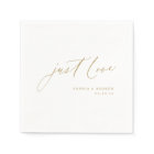 Gold Elegant just love script minimalist wedding
