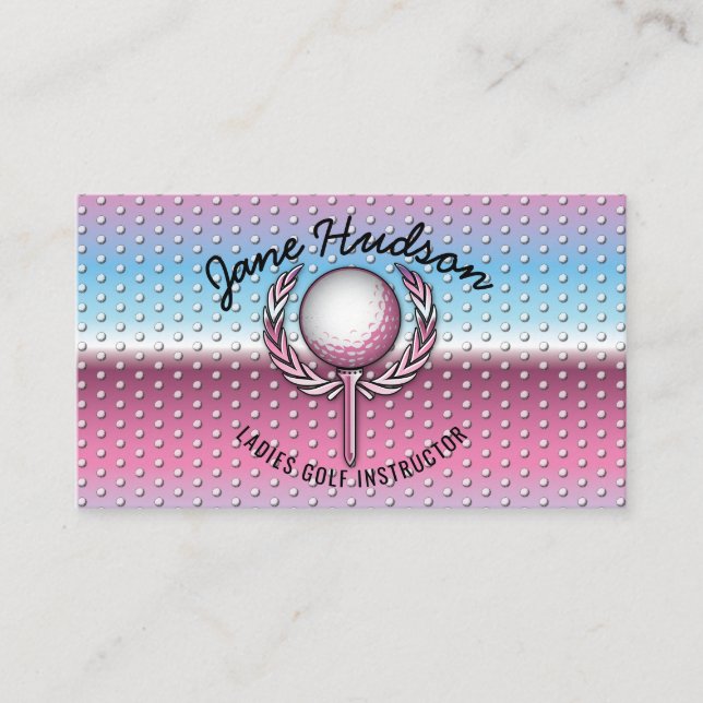 Gold Elegant Ladies Golf Design Business Card (Front)