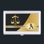 Gold Elegant Lawyer Business Card Holder<br><div class="desc">Professional Business Card Holders ready for you to personalise. ✔Note: Not all template areas need changed. 📌If you need further customisation, please click the "Click to Customise further" or "Customise or Edit Design" button and use our design tool to resize, rotate, change text colour, add text and so much more....</div>