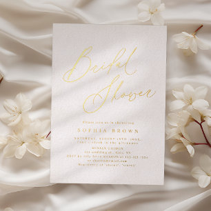 Gold elegant modern script minimal bridal shower