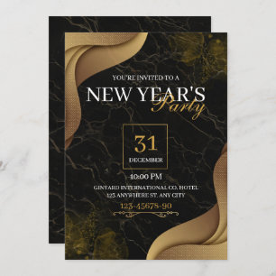 Gold Elegant New Year's Eve Party Invitation