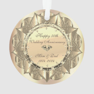 Gold Elegant Ornament 50th Wedding Anniversary Orn