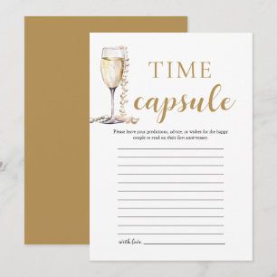 Gold Elegant Pearls and Prosecco Time Capsule Card