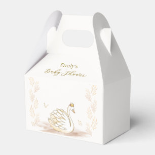 Gold Elegant Princess Swan Butterfly Baby Shower Favour Box