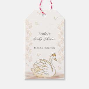 Gold Elegant Princess Swan Butterfly Baby Shower Gift Tags