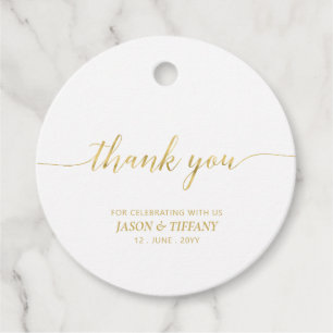 Gold Elegant Script Party Favour Thank you Favour  Tags