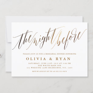 Gold Elegant Script Typography Invitation