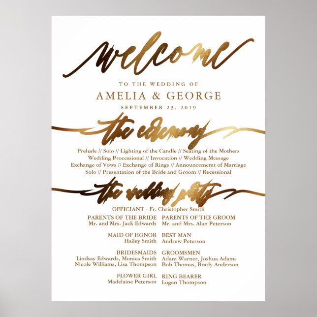 Gold Elegant Script Typography Poster (Front)