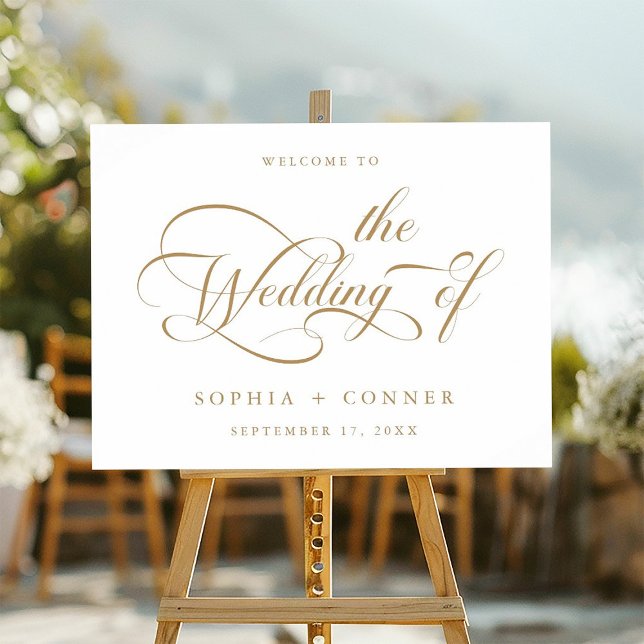 Gold Elegant Script Wedding Welcome Sign (Creator Uploaded)