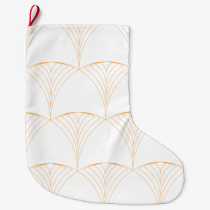 Gold, elegant simple luxurious traditional pattern large christmas stocking