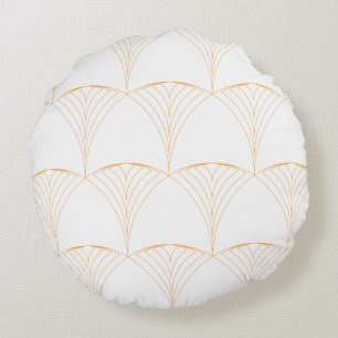 Gold, elegant simple luxurious traditional pattern round cushion