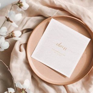 Gold   Elegant Stylish Lettering Cheers Event Foil Napkins