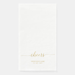 Gold Elegant Stylish Lettering Cheers Event Napk Napkin