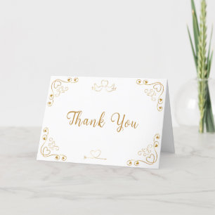 Gold Elegant Sweetheart Valentine Baby Shower  Thank You Card