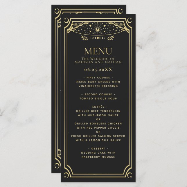 Gold Elegant Tarot Card Wedding (Front/Back)