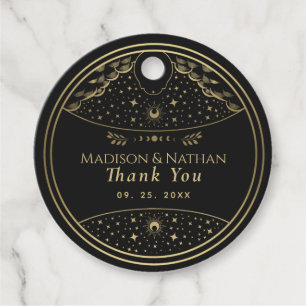 Gold Elegant Tarot Card Wedding Favour Tags