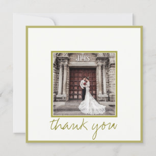 Gold Elegant Thank You Wedding Photo Card