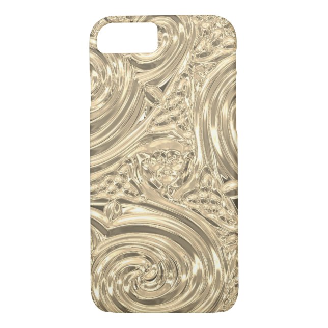 Gold elegant victorian art nouveau engraved look  Case-Mate iPhone case (Back)