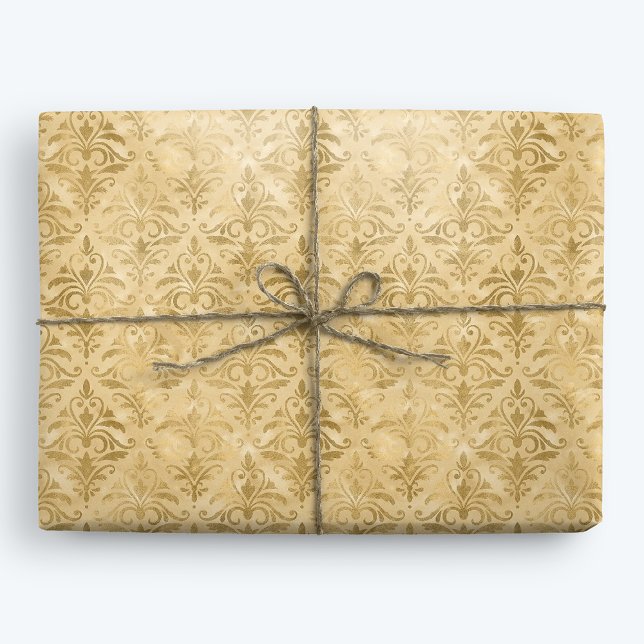 Gold Elegant Victorian Damask Wrapping Paper (Creator Uploaded)
