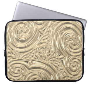 Gold elegant victorian nouveau laptop sleeve
