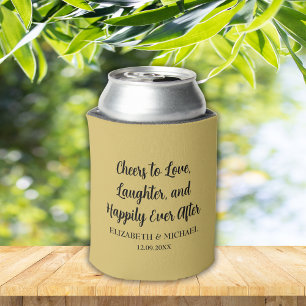 Gold Elegant Wedding Cheers to Love Can Cooler