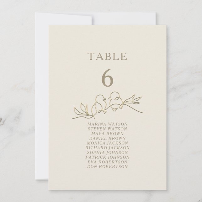 Gold Elegant Wedding Seating Chart (Front)