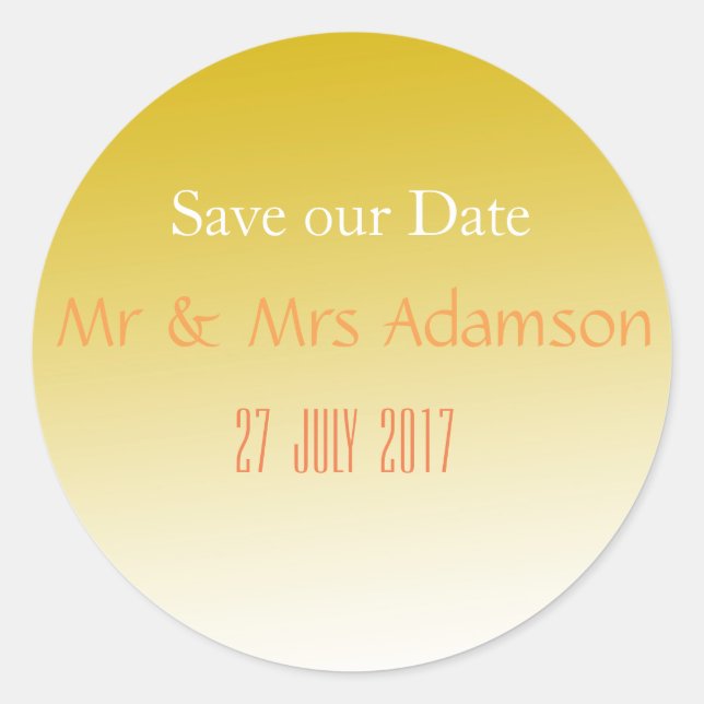 Gold Elegant Wedding Sticker (Front)