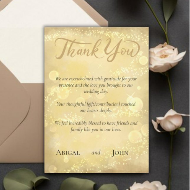 Gold elegant wedding  thank you card (Creator Uploaded)