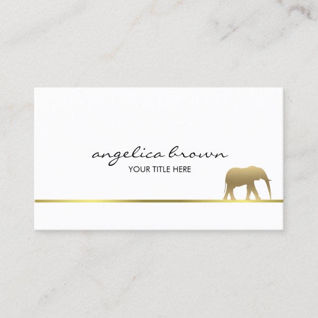 Gold Elephant Business Card (Front)