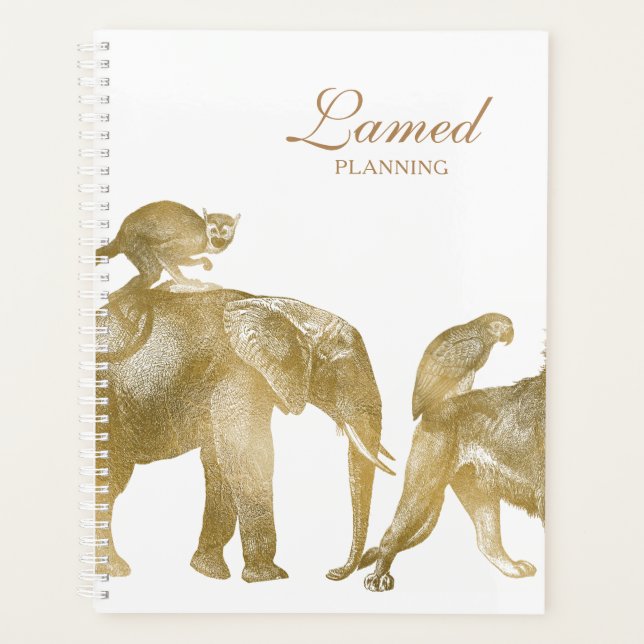 Gold Elephant Lion Planner (Front)