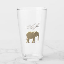 Gold Elephant Monogram Personalised