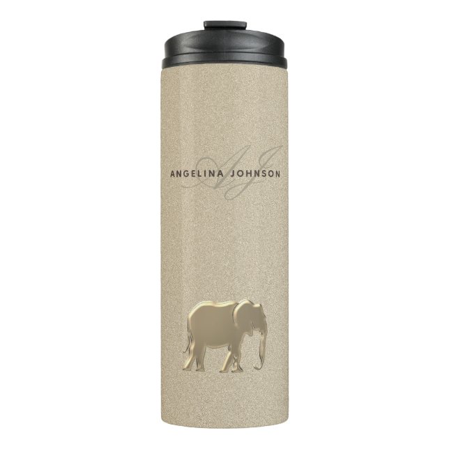 Gold Elephant Thermal Tumbler for Her (Front)