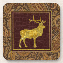 Gold Elk Paisley and Leather Patterns