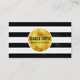 Gold Embellish   Stripes Business Card