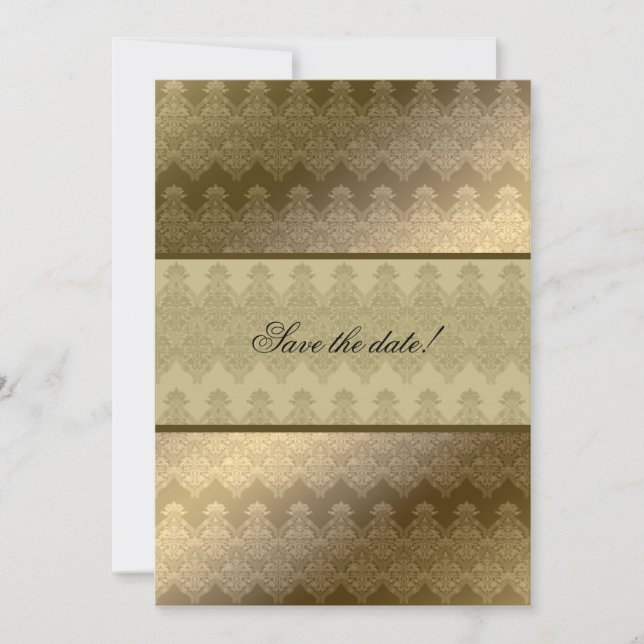 Gold Embossed Look Renaissance Wedding Invitation (Front)