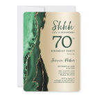 Gold Emerald Green Agate Surprise 70th Birthday