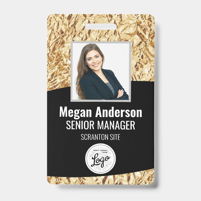 Gold Employee Photo ID Badge (Front)