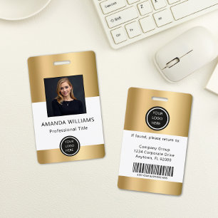 Gold Employee Photo ID Company Security Badge