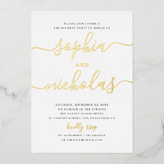 Gold Engagement Party | Elegant Minimalist Wedding