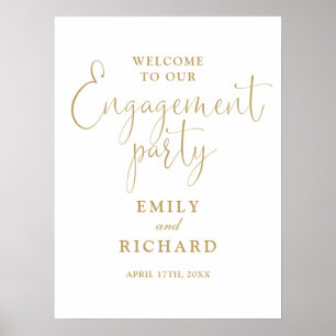 Gold Engagement Party Welcome Sign