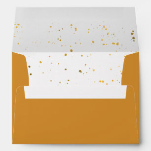 Gold Envelope with Navy Blue Text