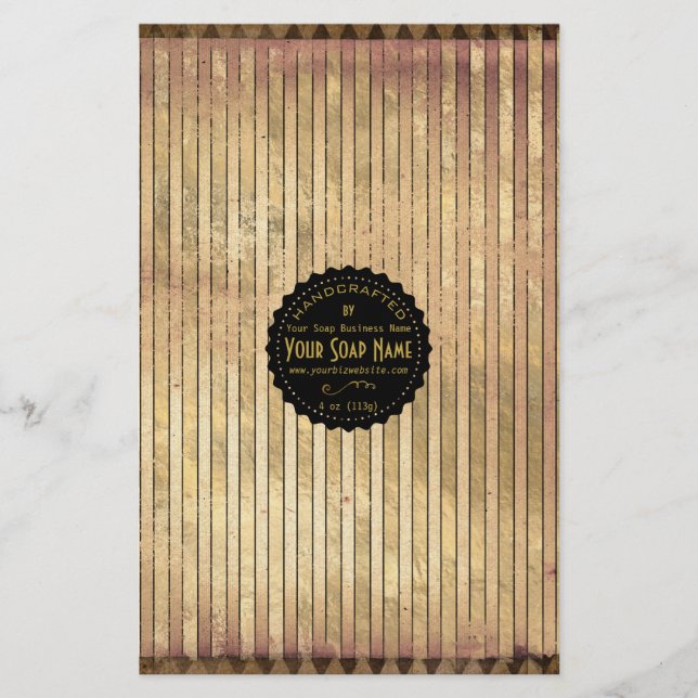 Gold Ephemera Vintage Soap Wrap - Flyer Paper (Front)