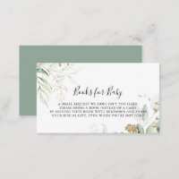 Gold Eucalyptus Baby Shower Book Request 