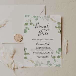 Gold Eucalyptus Brunch with the Bride Shower Invitation
