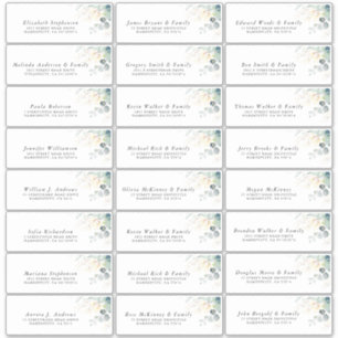 Gold Eucalyptus Greenery Individual Address Labels