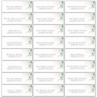Gold Eucalyptus Greenery Individual Address Labels