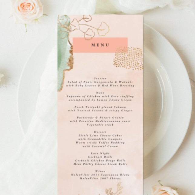 Gold Eucalyptus Modern Abstract Emerald Greenery Menu (Creator Uploaded)