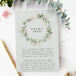 Gold Eucalyptus Wreath Green Sea Glass Details Enclosure Card