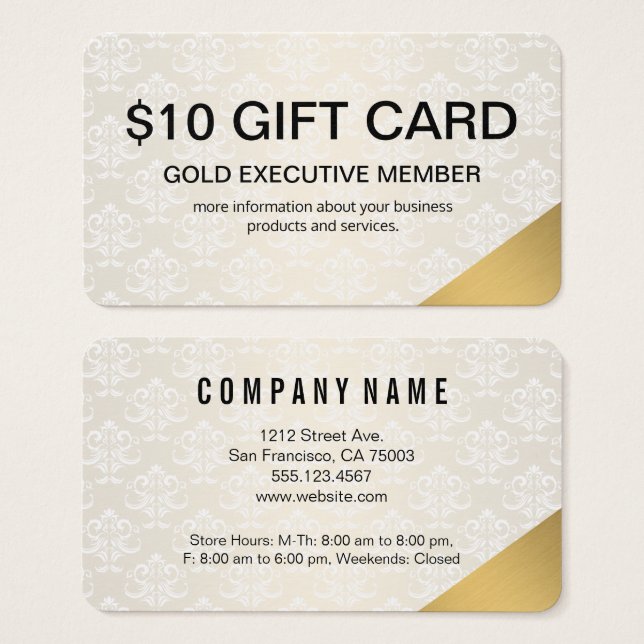 Gold Executive Member / Gift Card (Front & Back)